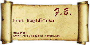 Frei Boglárka névjegykártya